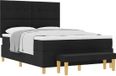 vidaXL Boxspring bed met hoofdeinde Zwart 140 x 190 cm Stof