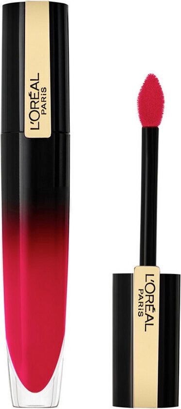 L'Oréal Make-Up Designer Brilliant Signature 312 Be Powerful – Ultra glanzende paarse lippenstift – 7 ml