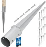 KOTARBAU® Set van 16 Paalhouder, Paalvoet, Verzinkt Staal, ⌀ 80 mm, Zilver