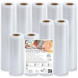 YISH 9 rollen vacuümzakken voor voedsel, vacuümzakken voor voedsel 15/20/28x300cm, vacuümzakken voor sous-vide koken/magnetron
