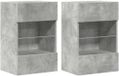 vidaXL Wandkasten met LED-verlichting voor tv, 2 stuks, 40x30x60,5 cm, betongrijs