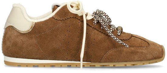 Manfield Dames Bruine Suède Sneakers Maat 37