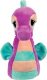 Suki Gifts Pluche Zeepaardje Knuffeldier - Cute Eyes - Paars/Blauw - 16 cm