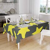 Bonamaison Tafelkleed, Anti-Mold, Sneldrogend, Waterdicht, 100% Polyester Tafellaken, Neon Geel, Rook, 140 x 160 Cm