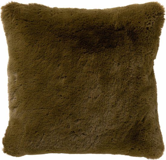 Dutch Decor zaya sierkussen 45x45 cm military olive groen polyester