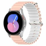 By Qubix - Ocean Style bandje voor Garmin Venu 4 (45mm) - Lichtroze / Wit