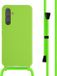 iMoshion Hoesje Samsung Galaxy A54 (5G) - Siliconen Hoesje met Koord - Groen