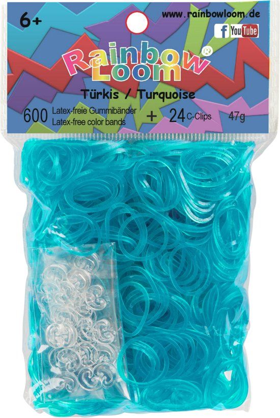 Rainbowloom Elastiekjes - Rubber Bands Turquoise - 600 stuks
