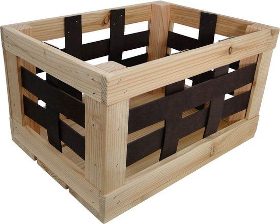 Transport krat leren raster bruin 20 l