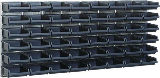 Raaco Wandpaneel - 2 wandpanelen met 48 magazijnbakken - 144 x 104 x 440 mm