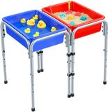 VEVOR Sensorische tafel, activiteitstafel met 2 stations, met afneembare opbergdozen en antislipvoeten, frame van koolstofstaal, afgeronde hoeken, voor kinderen van 3-6 jaar