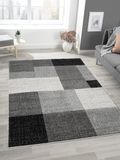 Mia's Teppiche Mosaix - Modern laagpolig tapijt voor woon- en slaapkamer, met contoursnit, geometrische patronen, geruit, grijs, 240 x 330 cm