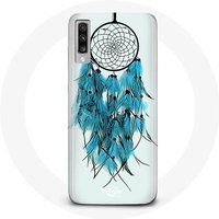 Maniacase Hoesje voor Samsung Galaxy A70 Dromenvanger blauw witte achtergrond