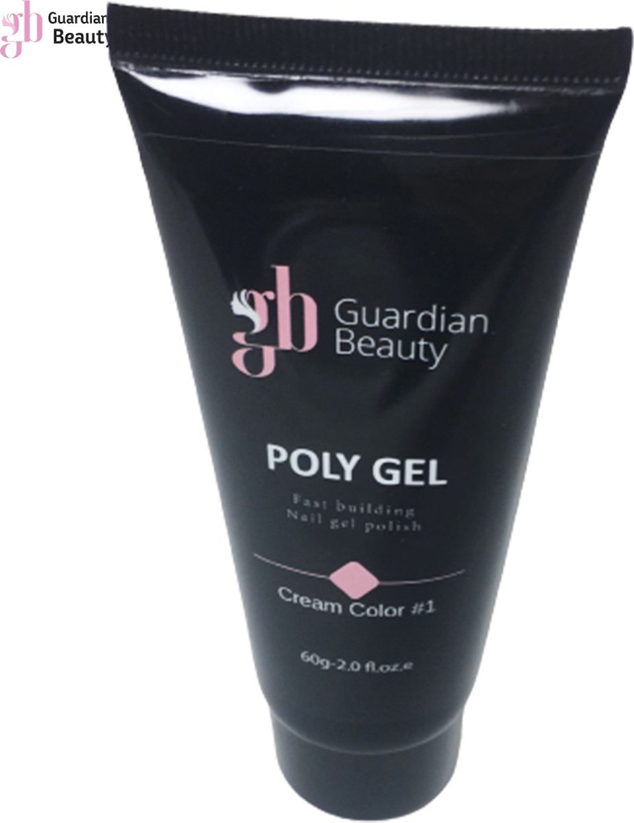 Guardian Beauty Polygel - Polyacryl Gel -Cream Color #1 - 60gr - Gel nagellak - Fantastische glans en kleurdiepte - UV en LED-uithardbaar - Kunstnagels en natuurlijke nagels