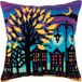 Collection d'Art Kussen borduurpakket Twilight - Oranje, geel, Blauw, Roze, Zwart
