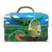 Set dinosaure : sac à lunch dinosaure, éponge de bain en forme de dinosaure, mousse de bain, 100 ml, boule de bain effervescente, 4 boules x 20 g, shampooing, 30 ml