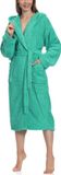 Ladeheid Dames Badjas met Capuchon - 100% Katoen - Turquoise - Maat L