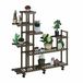 Relaxdays plantenrek - 7 planken - 127 x 120 x 36 cm - bamboe - bruin