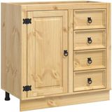vidaXL Kast SKI, Honingbruin, 80 x 46 x 81 cm, Massief grenenhout