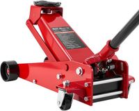 VEVOR Cric hydraulique avec roulettes, capacité de levage de 3 tonnes, rouge