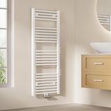 EMKE Badkamerradiator handdoekdroger handdoekenverwarmer 500x1200mm 643 Watt wit handdoekradiator voor water middenaansluiting