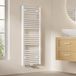 EMKE Badkamerradiator handdoekdroger handdoekenverwarmer 500x1200mm 643 Watt wit handdoekradiator voor water middenaansluiting