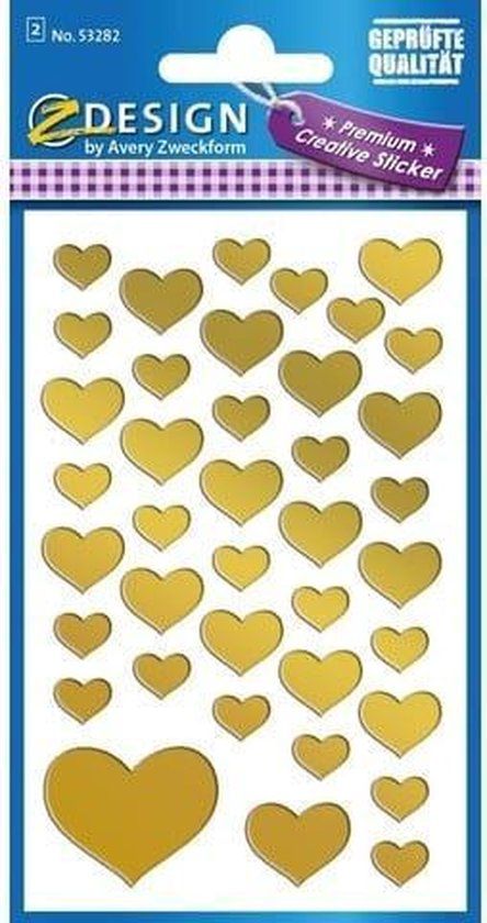 Avery Z-design Creative Folie Etiket - Gouden Hartjes