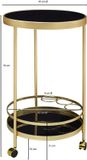 Sky Style chariot de service rond noir / or