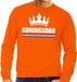 Shoppartners Bv Oranje Koningsdag met een kroon sweater volwassenen 2XL