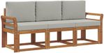 vidaXL Acacia Hout Bank Loungeset 4-Persoons Natuurlijk en Lichtgrijs