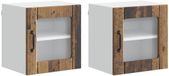 vidaXL Wandglas cabinet LUCCA 2 stuks oud hout bewerkt hout