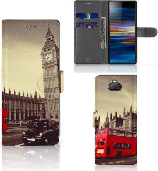 B2Ctelecom Sony Xperia 10 Flip Cover Londen - Book Case - Kunstleer - Multi/Londen City