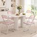Lot de 4 chaises pliantes en acrylique transparent, rose