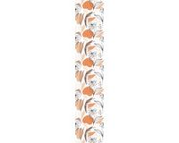 Ambiance Sticker Voorgelijmd vliesbehang - ABSTRACTE WITTE EN ORANJE BLOEMEN - 1 rol van 300x60 cm