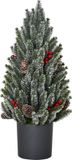 HOMCOM Kunstmatige Kerstboom voor op Tafel met Sneeuwvlok-look