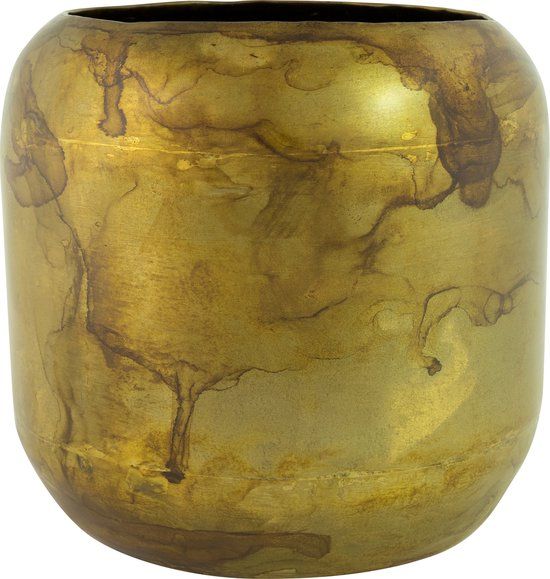 Ter Steege Bloempot - Sierpot Metaal Old Camel-Bruin D 12 cm H 12 cm
