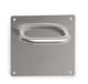 Emuca Set Klinken met plaatje 17x17 cm voor binnendeuren, U-vormig, roestvrij staal, satijnnikkel.