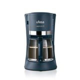 Ufesa CG7114 Capriccio Koffiezetapparaat, 6 kopjes, 0,6 Ltrs, 600W, Glazen kan, Herbruikbaar filter, Verwarmingsplaat met antiaanbaklaag, Druppelsysteem, Automatische uitschakeling, Donkerblauw