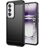 Gel-beschermhoes, Oppo Gel-beschermhoes, TPU, type carbon, zwart, voor Oppo Reno 12 5G