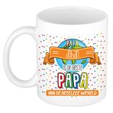 Bellatio Decorations Naam mok papa Johan - wit - keramiek - 300 ml - Vaderdag cadeau