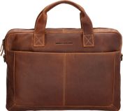 Hide & Stitches Japura Laptoptas 15,6 inch - 100% Leer - Cognac