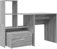 vidaXL Bureau Grijs Sonoma Bewerkt Hout 131,5 x 50 x 106,5 cm