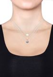 Elli - Halsketting - Dames Laagjes Synthetische Parels met 925 Sterling Zilver - 42 cm