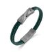 Police Contorto Groen gevlochten lederen armband voor heren