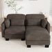 OKWISH Canapé d'angle 176 x 143 x 88 cm - Modulaire 2 places avec repose-pieds et coussins déplaçables - Salon et appartement - Chenille - Marron