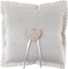 Santex Ringkussentje - jute look - creme wit - 15 x 15 cm - bruiloft/huwelijk trouwringen kussentje