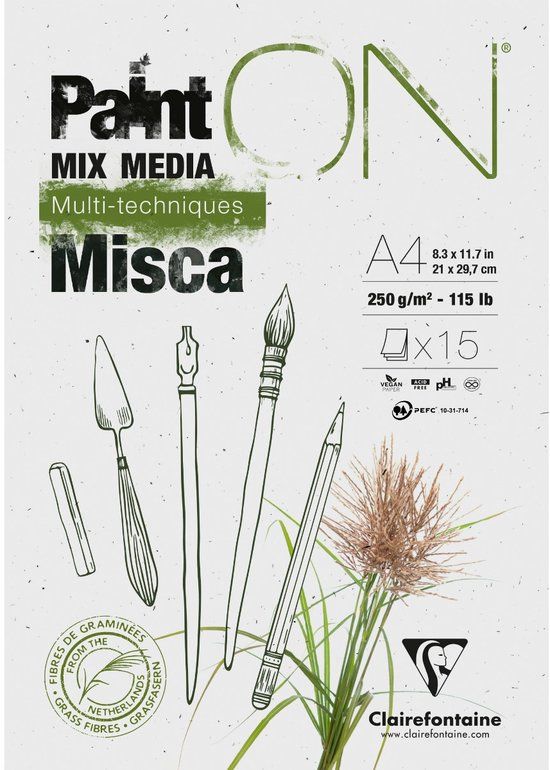 Clairefontaine Paint On mixed media blok A4 misca 15 vel 250 g