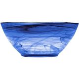 H&h Saladekom albast van glaspasta, 23 cm, kobaltblauw