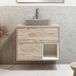 Hudson Reed Hoxton Meuble de lavabo suspendu 80cm Chêne clair Incl. éclairage LED et lavabo à poser rectangulaire Gris (Pebble)