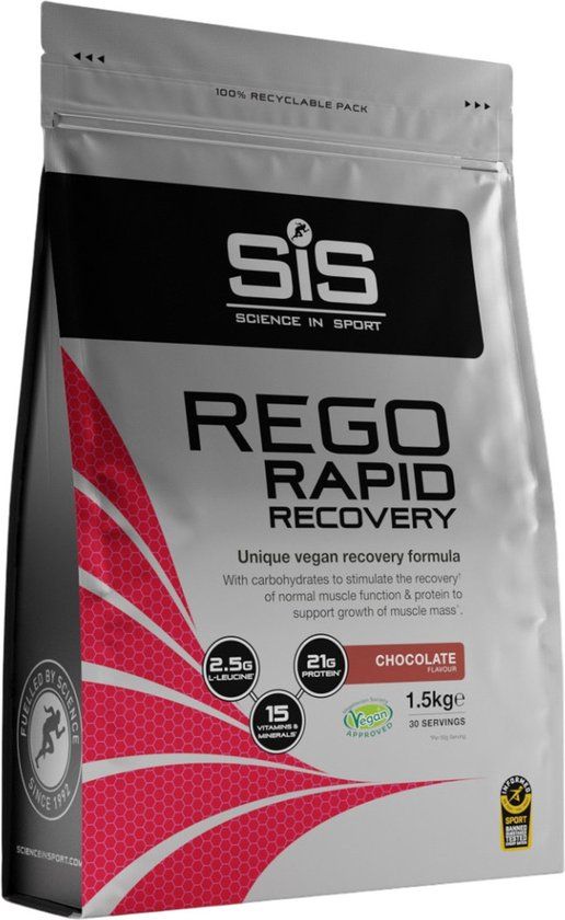 Science in sport SIS REGO Rapid Recovery Drink Poeder Post Workout Proteïne Chocolade Vegan 1500 g